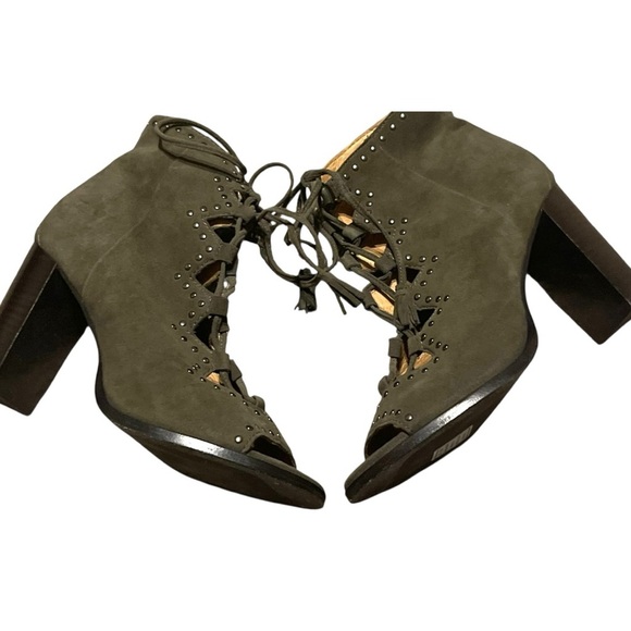 Frye suede Women's Olive Lace-Up Heeled BootiesSize 8 - Picture 8 of 12